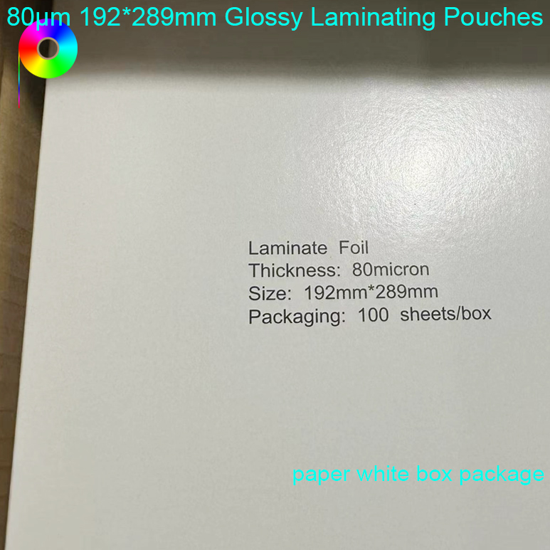 80μm 192*289mm Custom Size Glossy Laminating Pouches With Round Edges