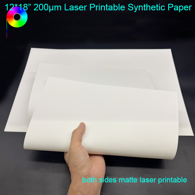 8mil Tabloid Extra Size 12"*18" Both Sides Matte Laser Printable Synthetic Paper