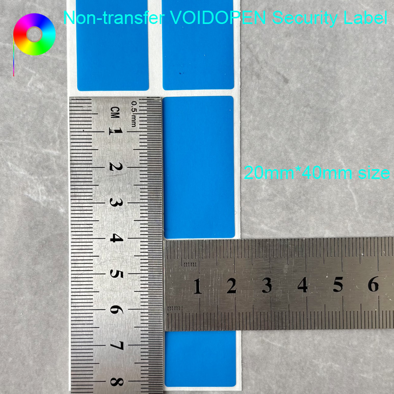 Roll Format Custom Die-Cut Size VOIDOPEN Non-Transfer Security Label
