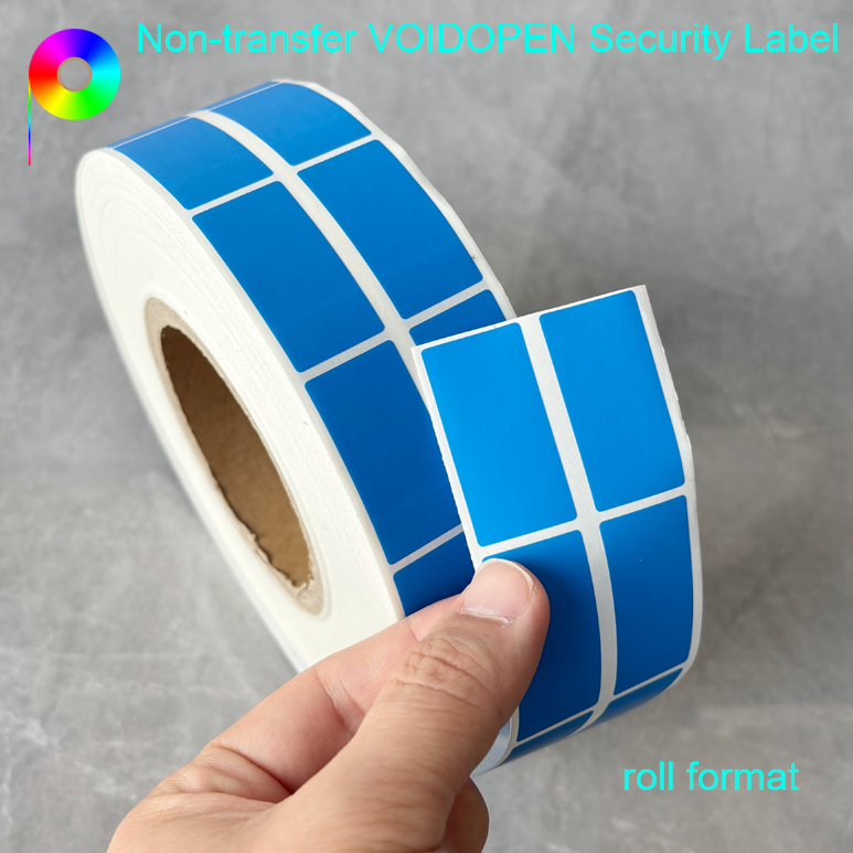 Customized Color PET Tamper-evident Non-transfer VOID Security Label / Sticker
