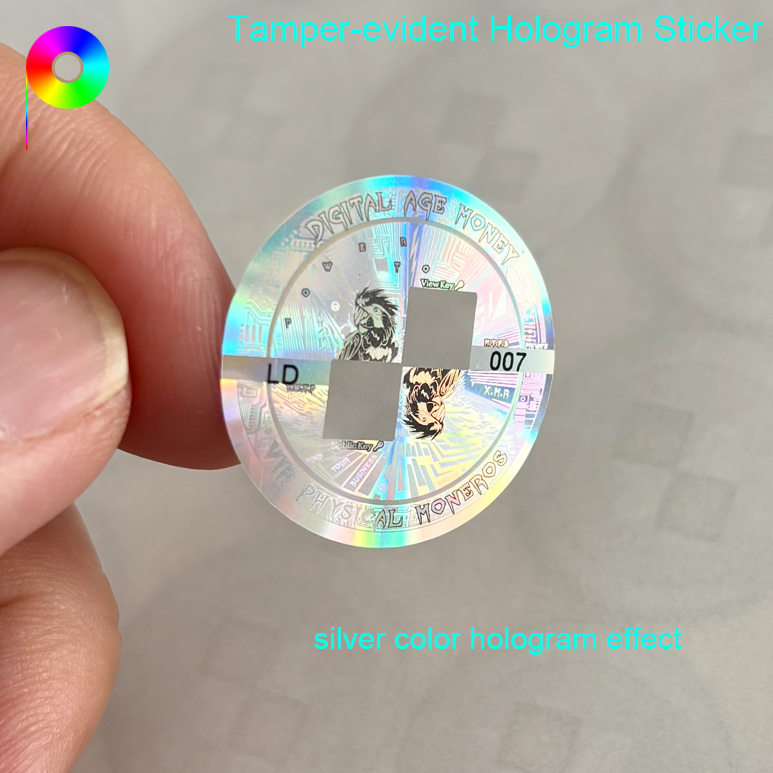 Serial Number Printed Custom Hologram Security Sticker With Transparent Window